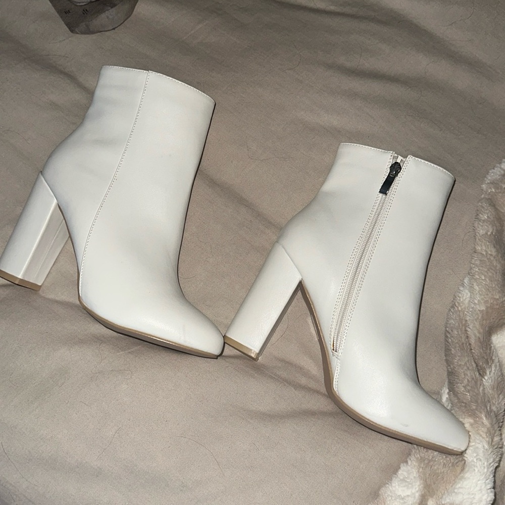 White Heeled Booties
